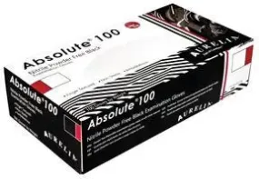 Absolute 100 Nitrile Powder Free Black Gloves Medium