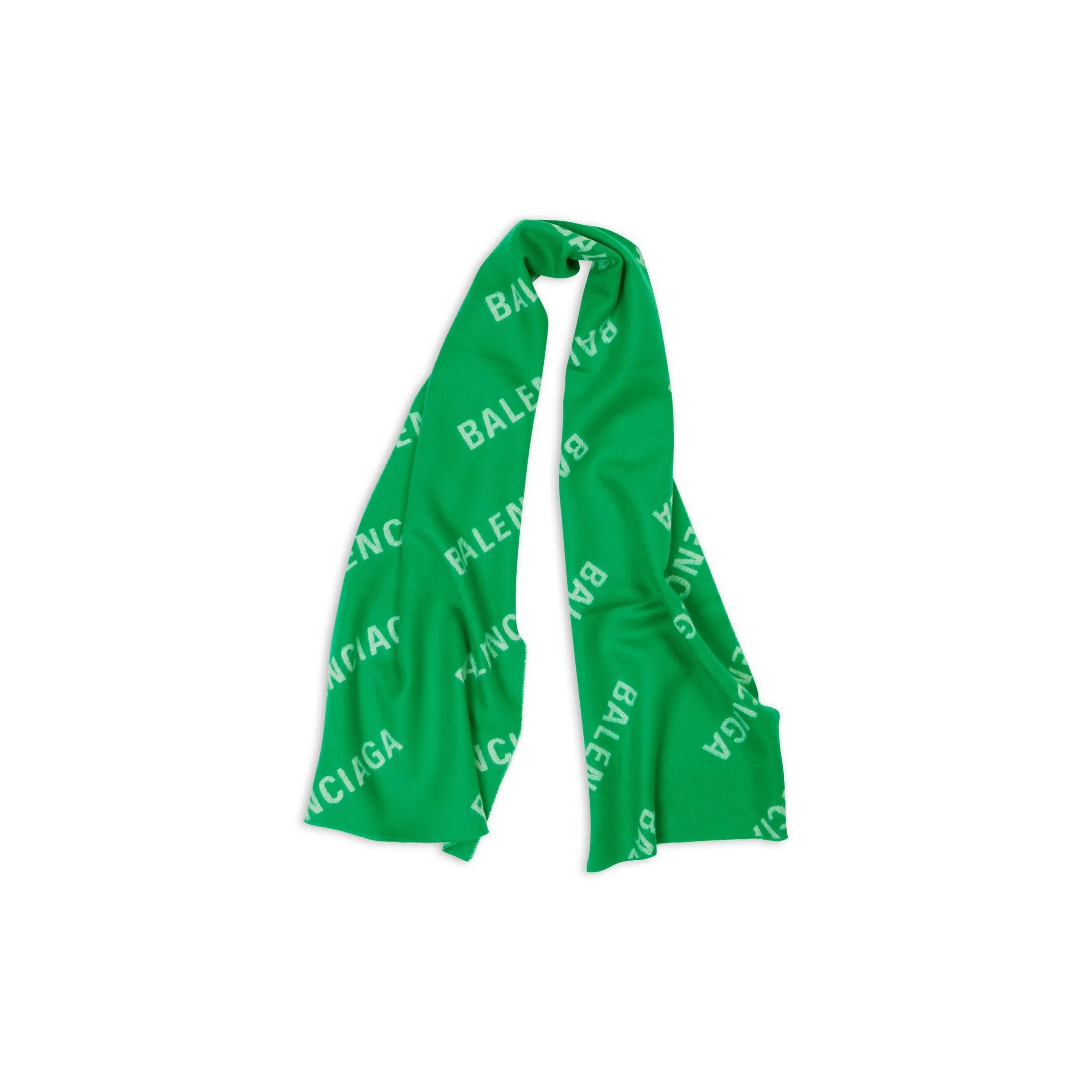ALLOVER LOGO MACRO SCARF IN BRIGHT GREEN