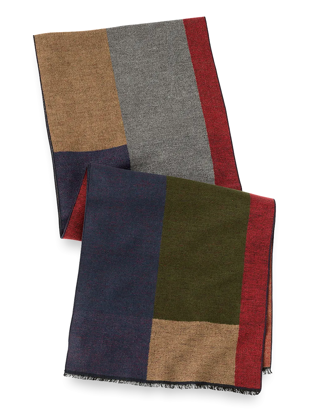 Color Block Brushed Silk Scarf - Multi