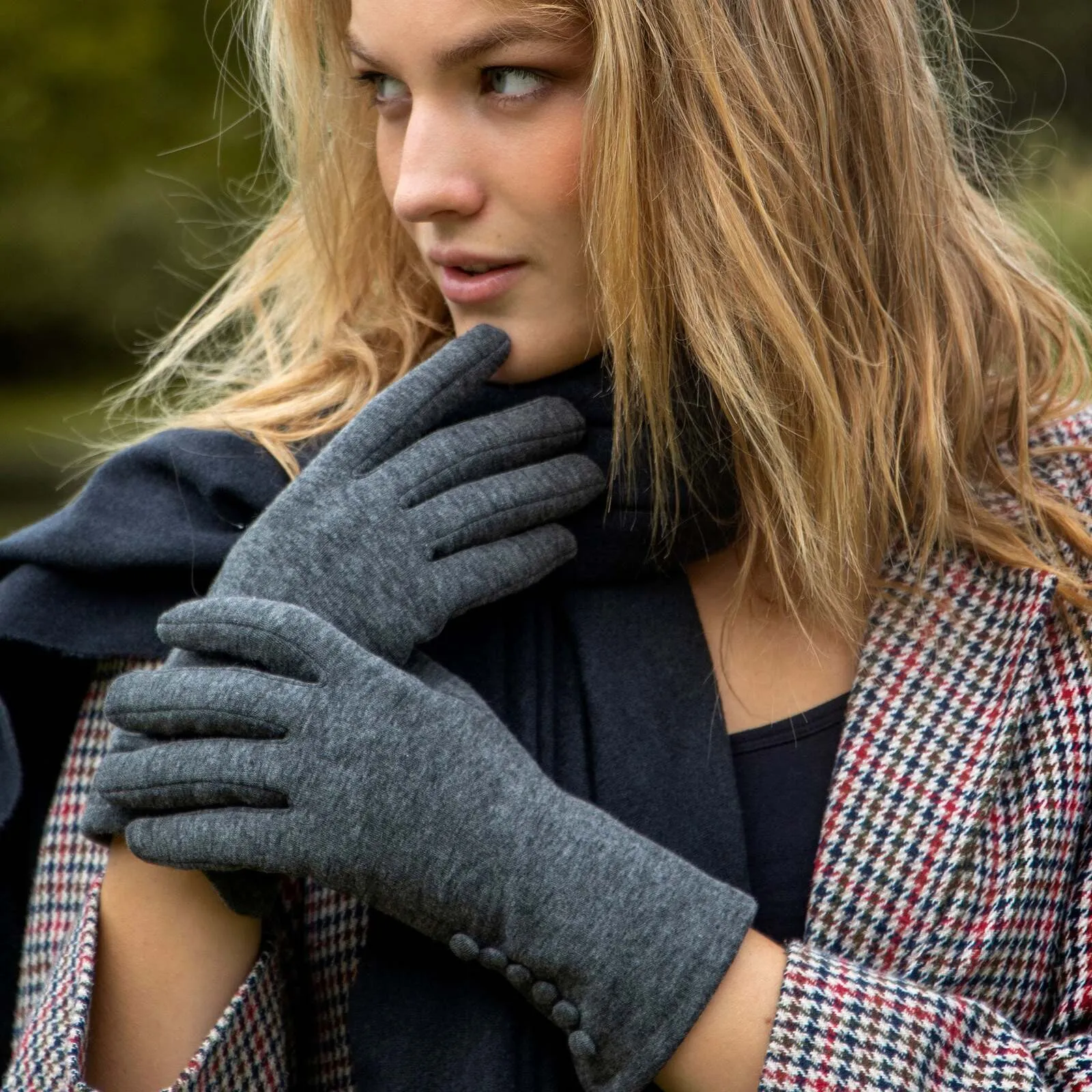Dents Women's Touchscreen Mid-Arm Thermal Gloves - Charcoal - One Size