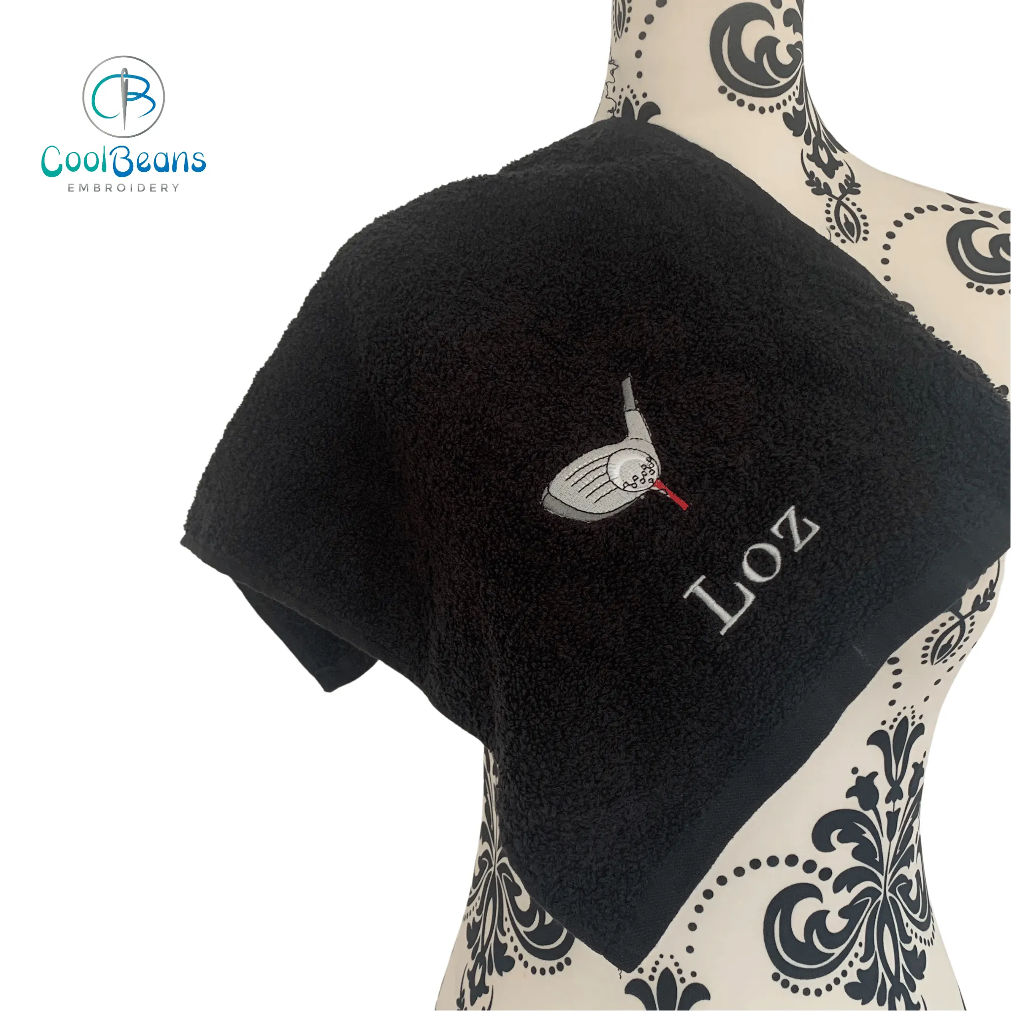 Golf Club Towel - Grommet & Hook - 550gsm - Personalised