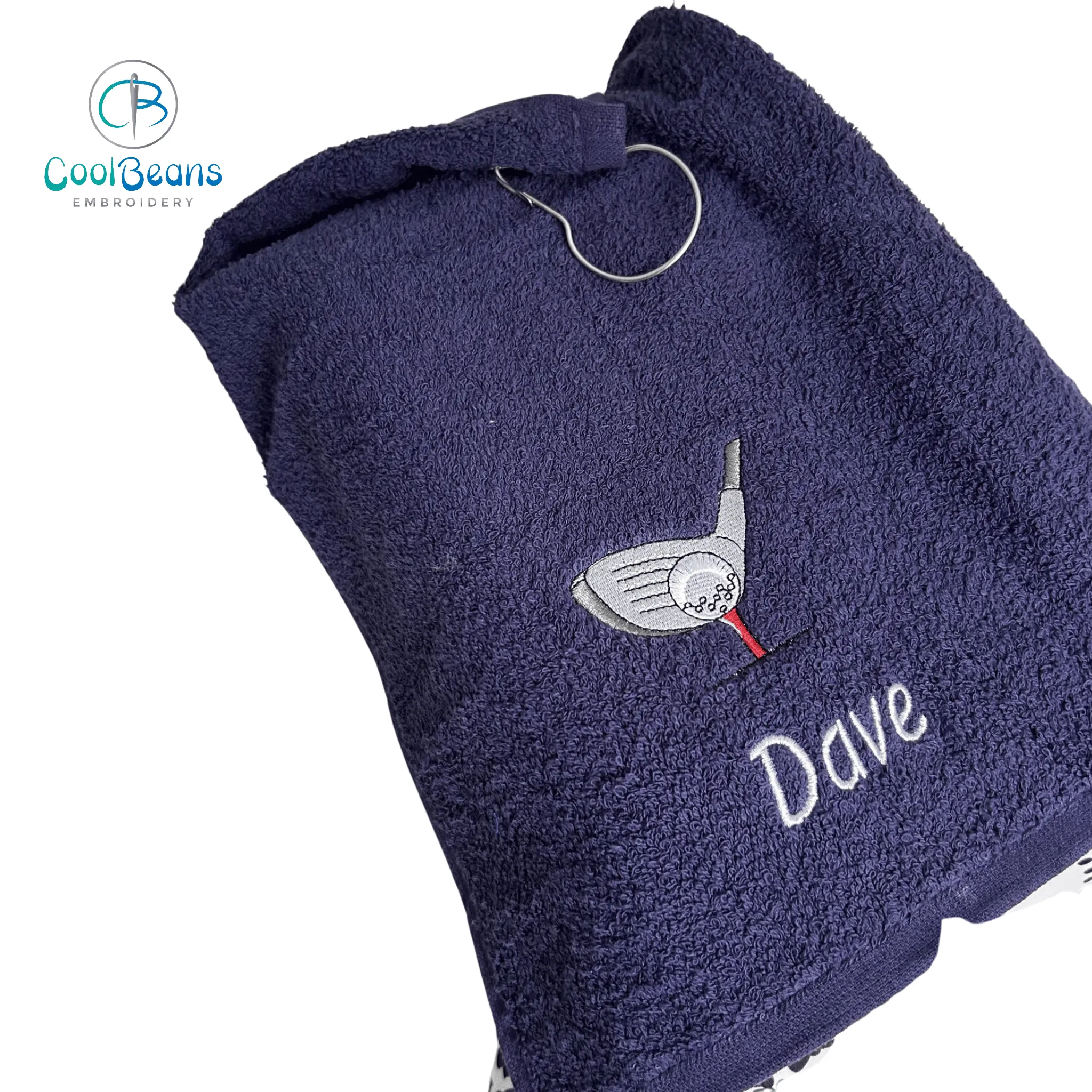 Golf Club Towel - Grommet & Hook - 550gsm - Personalised