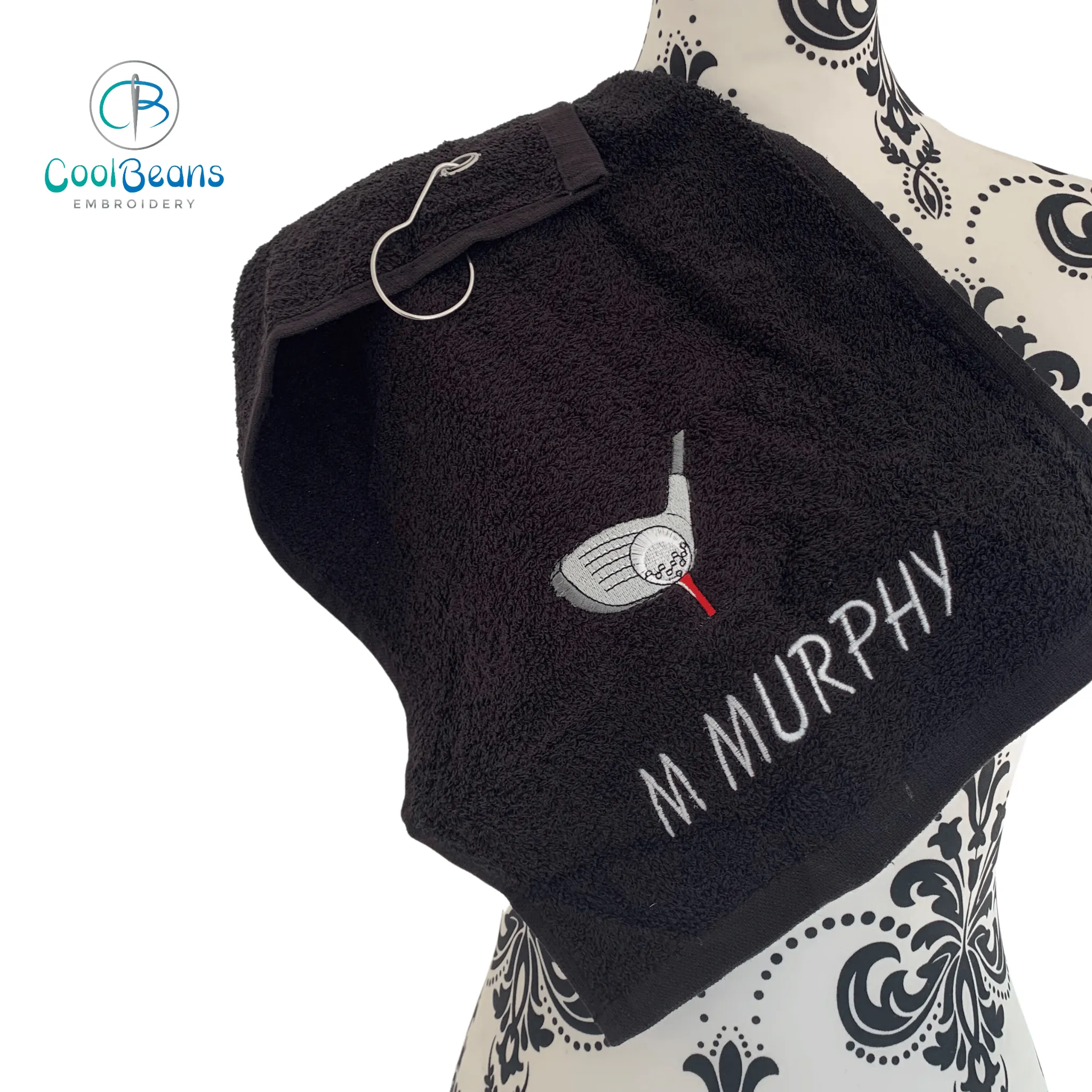 Golf Club Towel - Grommet & Hook - 550gsm - Personalised