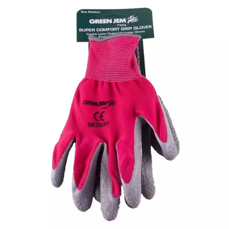 Green Jem Super Comfort Grip Work Gloves Medium