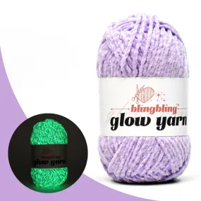 High Quality Pale Purple Glow-in-the-Dark Chenille Yarn