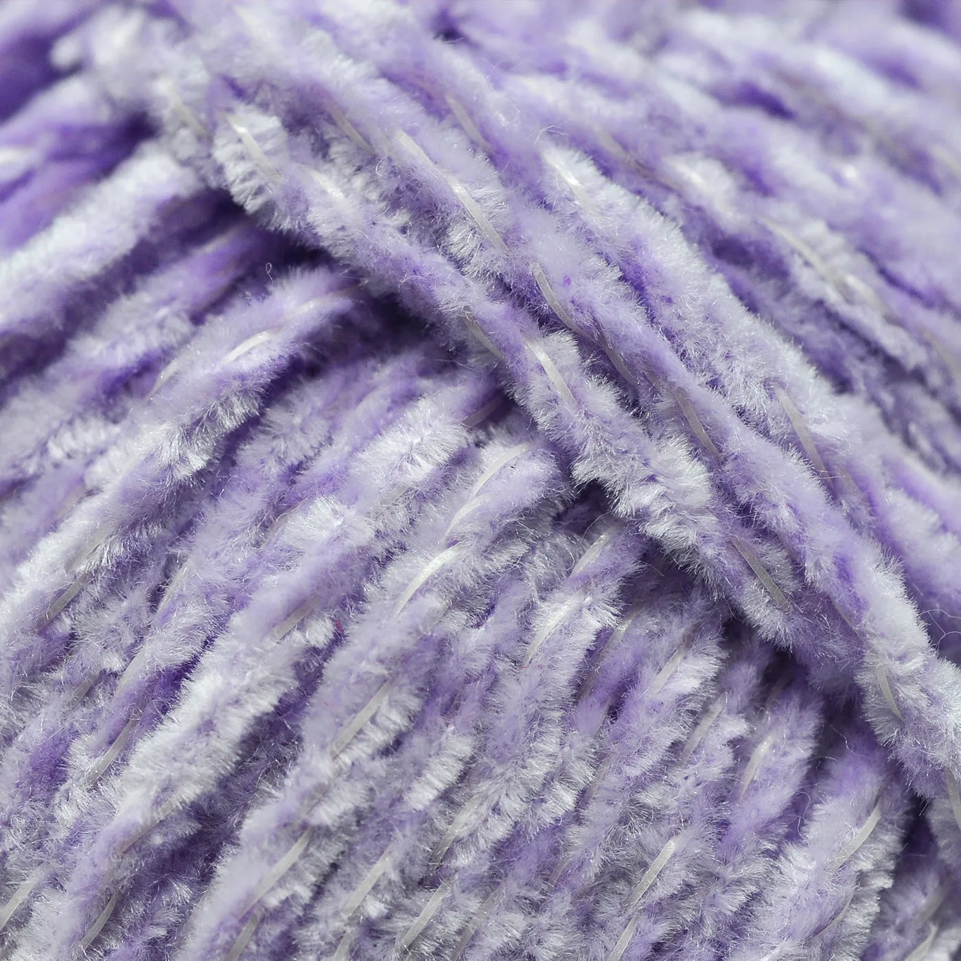 High Quality Pale Purple Glow-in-the-Dark Chenille Yarn