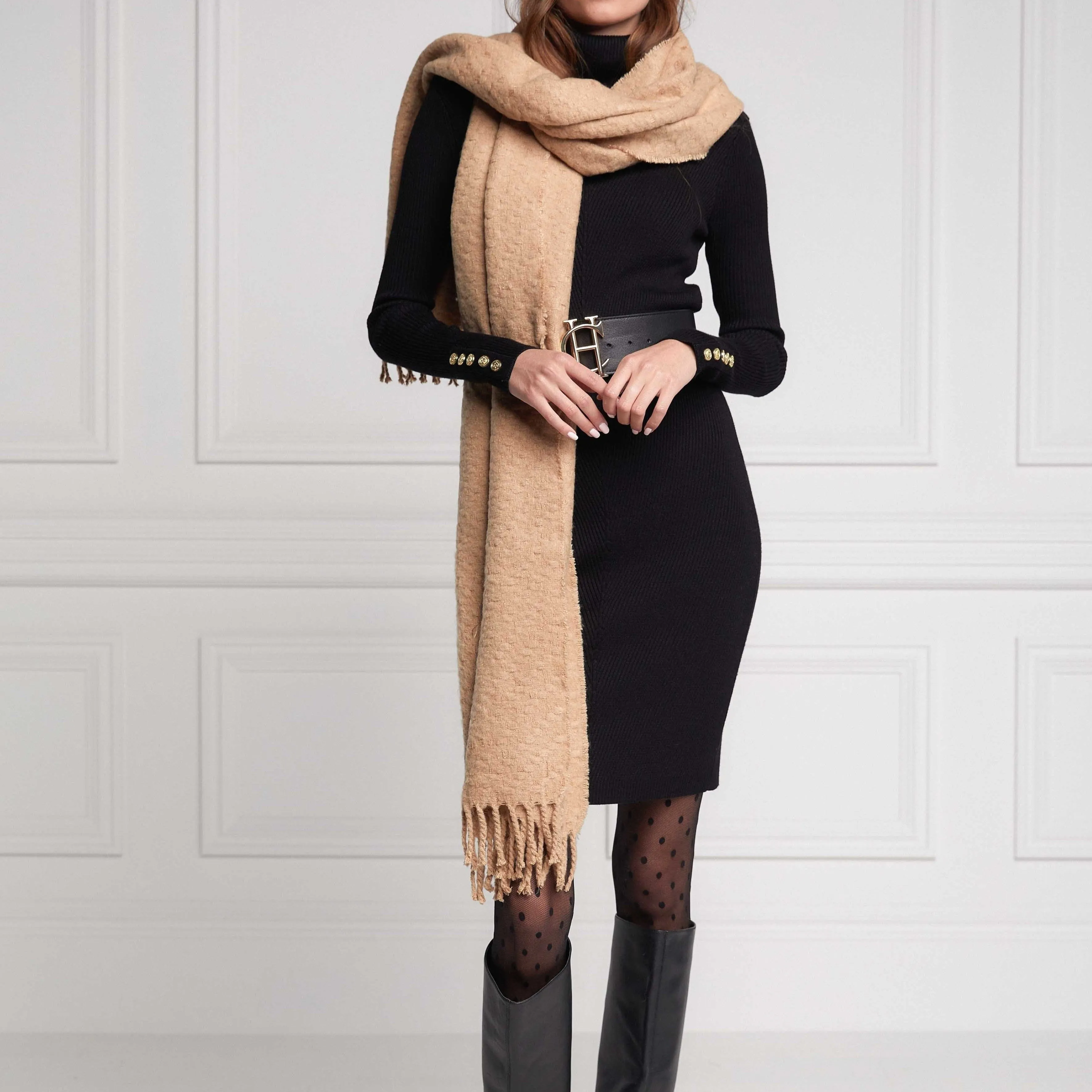 Holland Cooper Chelsea Scarf in Camel
