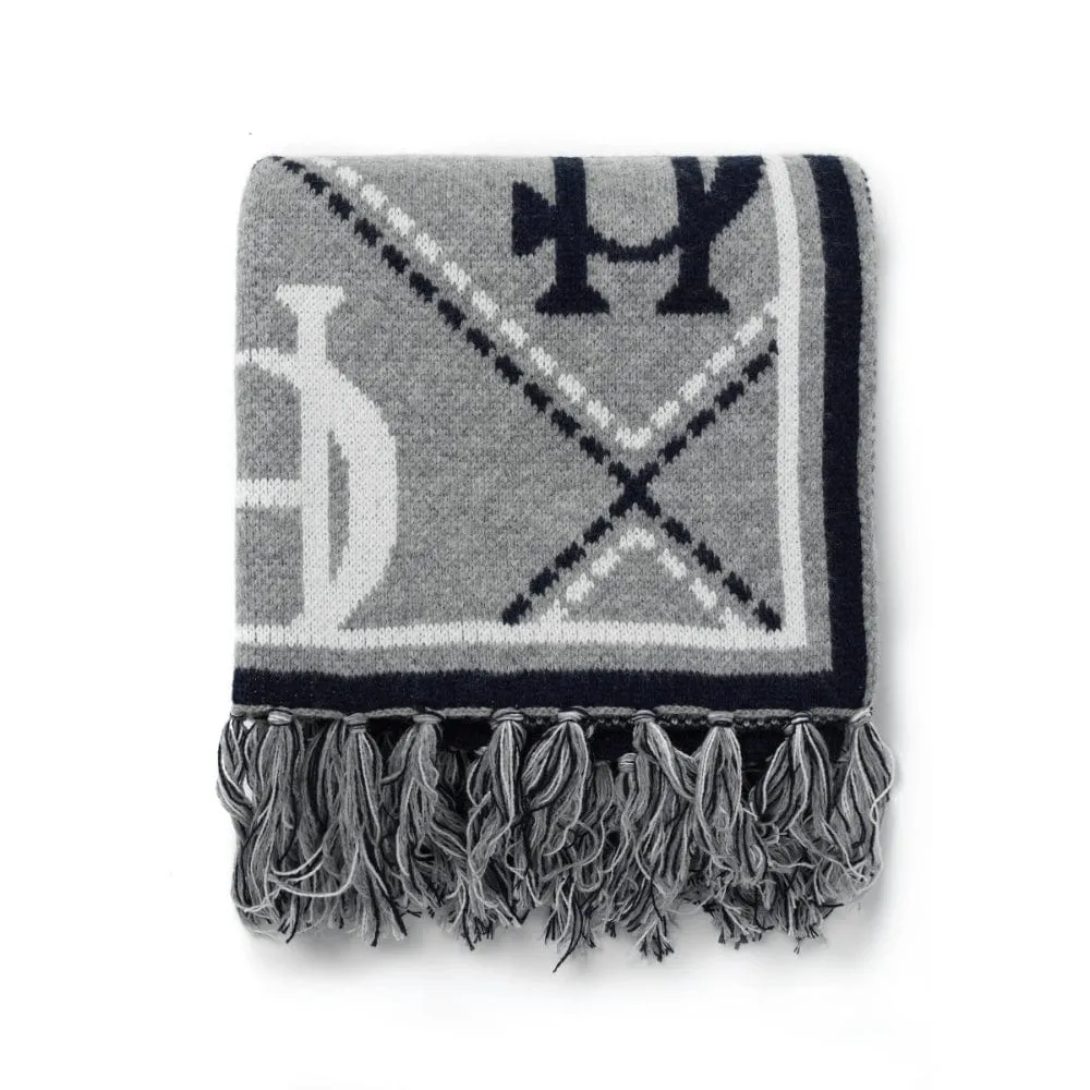 Holland Cooper Monogram Scarf Grey Marl in Grey