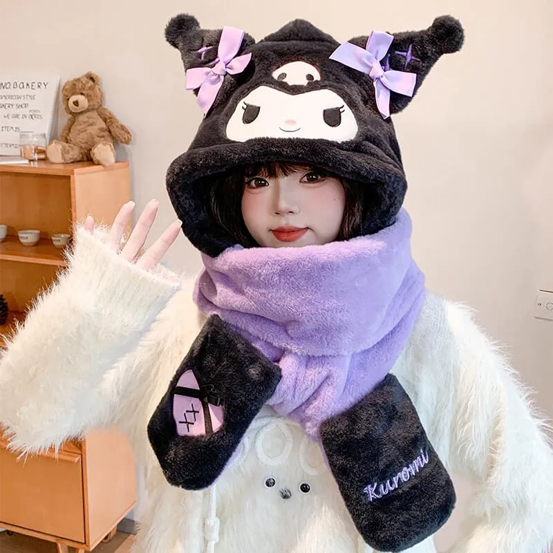 Kuromi Jirai Kei Hat Scarf