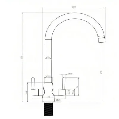 Lusso Twin Lever Kitchen Tap - All Colours