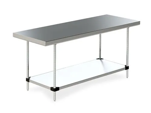 Metro WTS2448FS 24" x 48" Stainless Steel Work Table with Stainless Steel Bottom Shelf