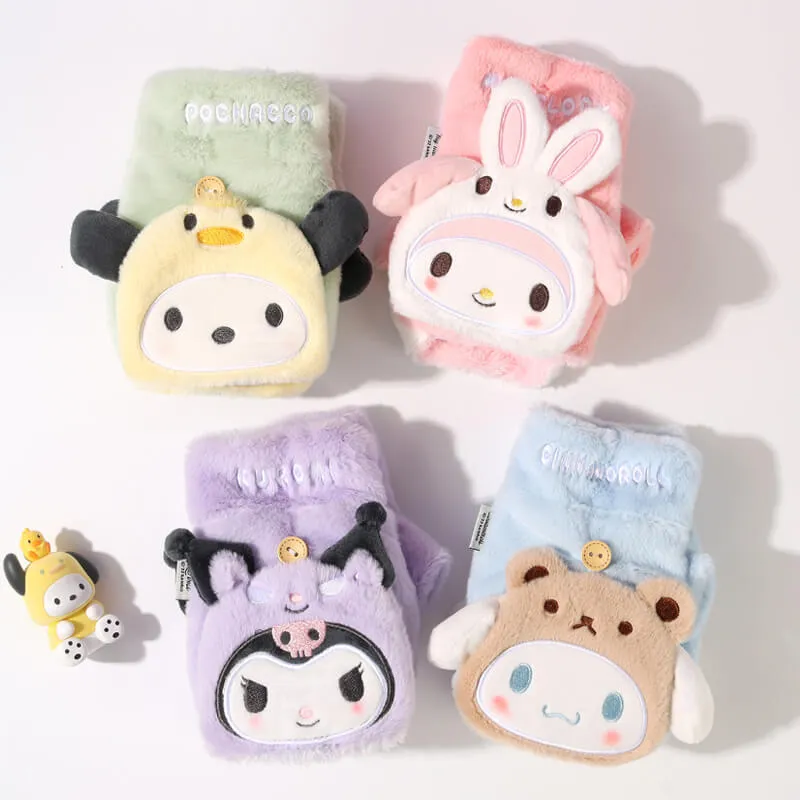 Sanrio Friend Plushie Flip Convertible Mittens