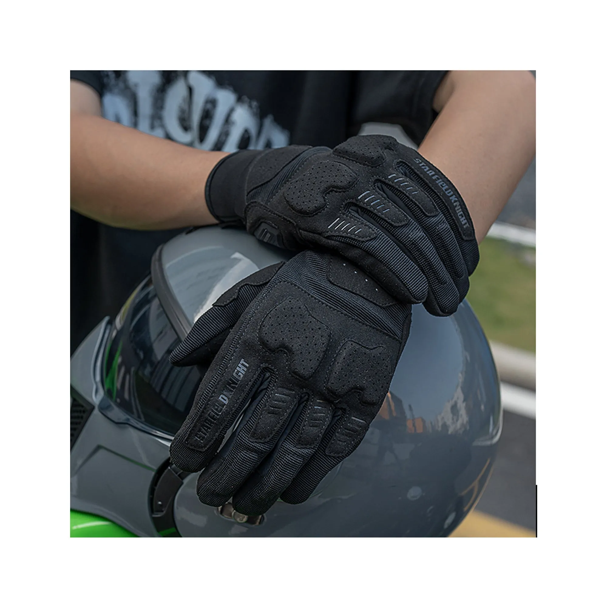 SKG Black MTB Mountain Bike Gloves Touchscreen Breathable for Men & Women - 863417